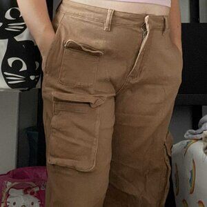 Brown Cargo-Style Pants